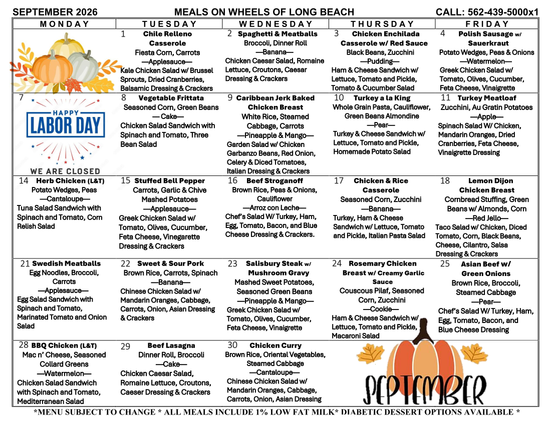 Monthly Menu